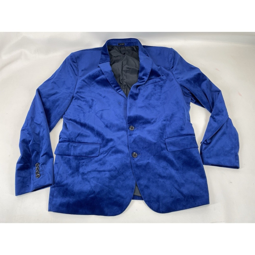 J. Ferrar Slim Fit Velvet 2 Button Double Vented Sportsβ Coat 46R Blue